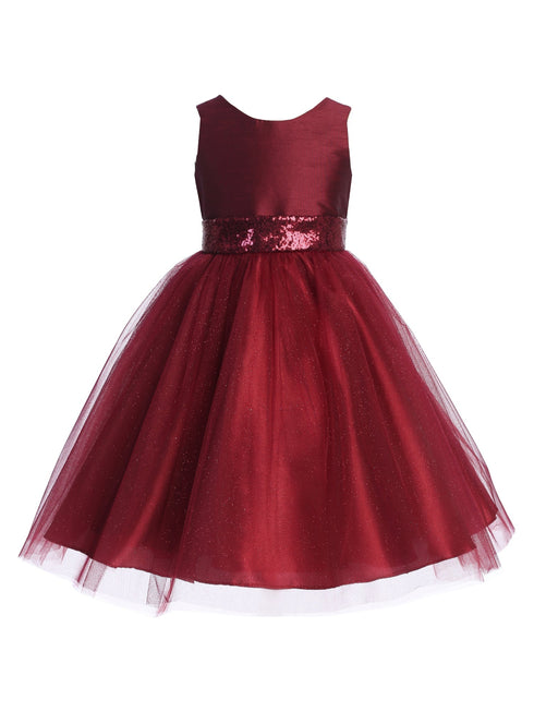 Girls Burgundy Sequin Glitter Tulle Special Occasion Dress, Sizes 14.5-20.5 SophiasStyle.com